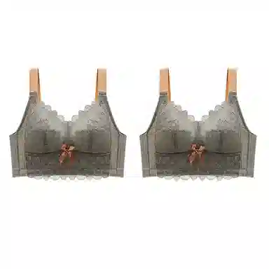 二三二三 小胸平胸不空杯中厚无钢圈聚拢专用纯欲性感舒适透气上托收副乳无痕防下垂调整型美背文胸 女款 组合装