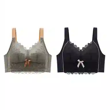 二三二三 小胸平胸不空杯中厚无钢圈聚拢专用纯欲性感舒适透气上托收副乳无痕防下垂调整型美背文胸 女款 组合装