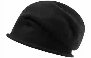 优幽兰 百搭简约纯色高级感显脸小素颜遮脸堆堆帽韩版时尚小众设计感卷边宽松大头围冷帽学生潮流 腈纶 绒线帽 女款