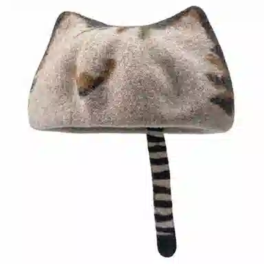 优莲茵 日系可爱猫耳朵时尚显脸小减龄可爱保暖画家帽 羊毛 贝雷帽 女款