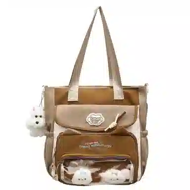 垣途者 日系可爱拎书袋百搭大容量学生书包 尼龙 手提单肩斜挎包 女款 多色