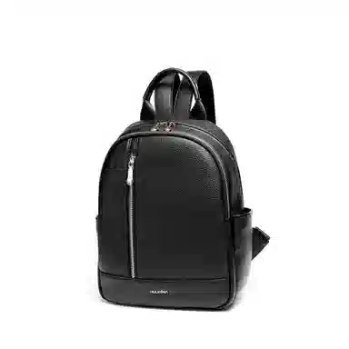 木林森 休闲简约学生书包韩版轻便实用上班通勤背包 聚氨酯 双肩包 常规 男女同款情侣款 黑色