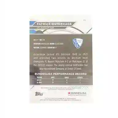 Topps 2023finest Patrick Osterhage