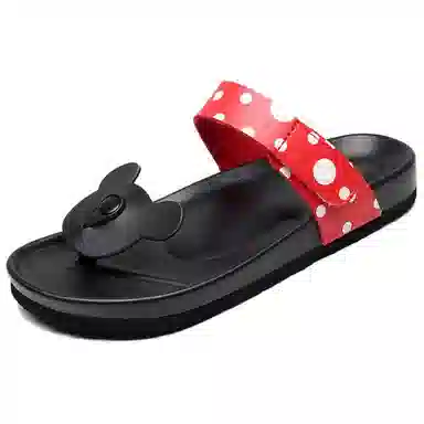 果洛菲 外穿夹脚凉鞋时尚潮流防水沙滩鞋可爱米奇人字拖鞋 女款