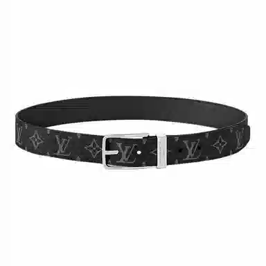 Louis Vuitton Canvas Logo Belt Black 3.5CM