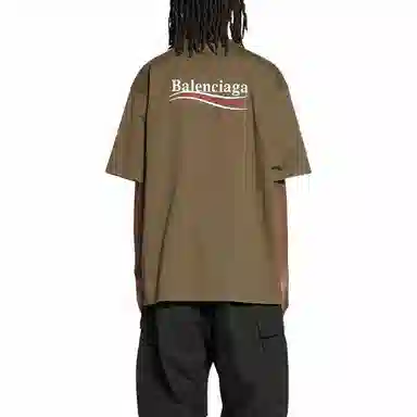 Balenciaga FW22 Logo T-Shirt Khaki Green