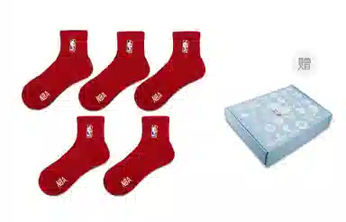 NBA Logo Socks 5-Pack White