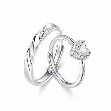 FANCI Love Heart Adjustable Ring Set S925 Silver