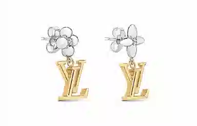 Louis Vuitton Initial Pendant Earrings Gold
