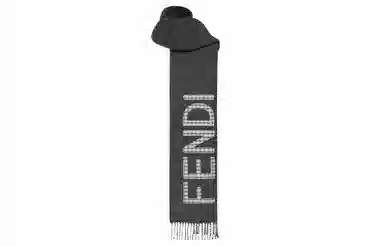 Fendi Checkered Reversible Wool Cashmere Scarf