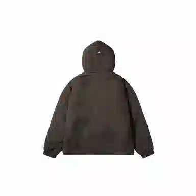 我是大卫 韩系短款连帽防寒保暖复古个性加厚棉服 男女同款 军绿色