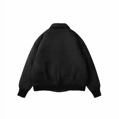 我是大卫 短款翻领美式痞帅飞行工装保暖棉服 男女同款 黑色