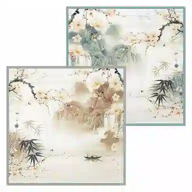 上海故事 青春 真丝中 （双面）芳茶雅韵 桑蚕丝 上架 女款 #礼盒装