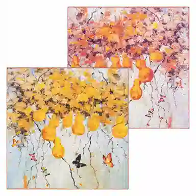 上海故事 青春 真丝中 （双面）芳茶雅韵 桑蚕丝 上架 女款 #礼盒装