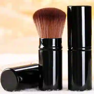 悦初美  黑色散粉刷便携款可伸缩带盖粉底化妆刷定妆高光腮红刷 修容