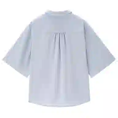 佐丹奴 纯色休闲梭织五分袖衬衫 女款