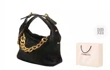 妙迪 新款黑金高级感时尚小众菱格 真皮羊皮 链条包饺子包单肩斜挎包 女款 多色