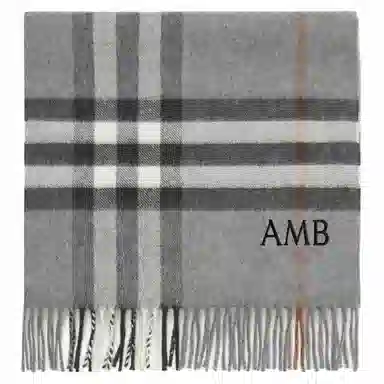 Burberry Classic Check Cashmere Scarf Gray