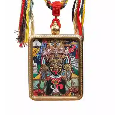 天台山 【天台山官方已祝福加持】天台山新中式国风扎基拉姆藏风唐卡招财转运诸事顺遂好运复古 合金 吊坠 男女同款情侣款
