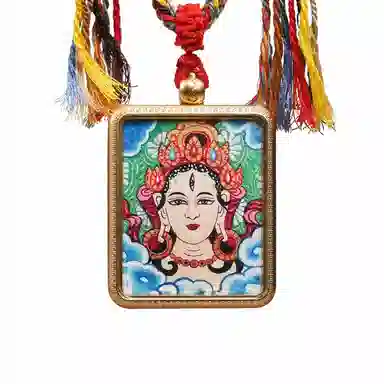 天台山 【天台山官方已祝福加持】天台山新中式国风扎基拉姆藏风唐卡招财转运诸事顺遂好运复古 合金 吊坠 男女同款情侣款