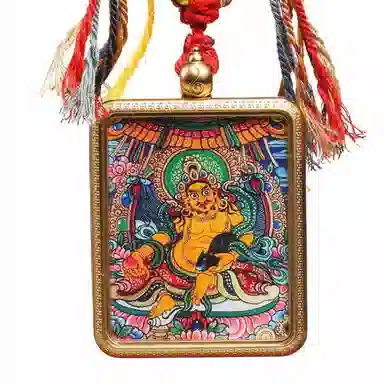 天台山 【天台山官方已祝福加持】天台山新中式国风扎基拉姆藏风唐卡招财转运诸事顺遂好运复古 合金 吊坠 男女同款情侣款