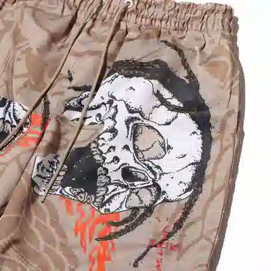 Jordan x Travis Scott Skull Print Shorts Khaki