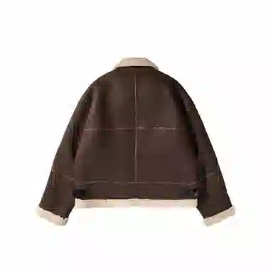 我是大卫 复古纯色百搭简约翻领夹克外套 男女同款 棕色