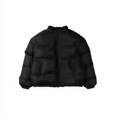 我是大卫 美式高街深立领加厚保暖宽松重工防寒棉服 男女同款 黑色