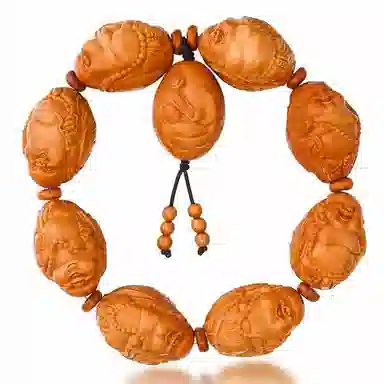 妍韵珠宝 欢天喜地弥勒佛核雕#好运 橄榄核 核桃类手串 男女同款情侣款