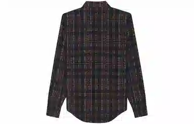 Saint Laurent FW21 Western Plaid Corduroy Shirt Black
