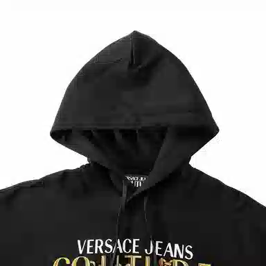 Versace Jeans Couture SS24 Colorblock Logo Hoodie Black