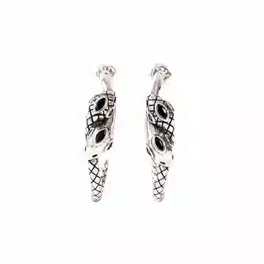 Native Stranger Dual Serpent 925 Silver Earrings