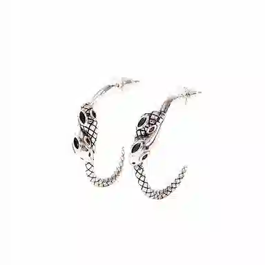 Native Stranger Dual Serpent 925 Silver Earrings