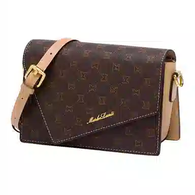 Marsalanti PVC Shoulder Bag Small Dark Brown Almond