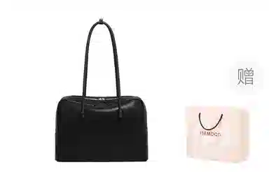 妙迪 高级感大容量复古公文波士顿包秋冬时尚通勤简约百搭保龄球包 牛皮 腋下包单肩手提包 大号 女款 琥珀棕/典雅黑