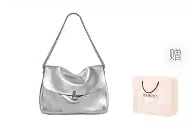 妙迪 高级感小众时尚简约百搭上班通勤 牛皮 链条托特包腋下包手提单肩斜挎包大包包 大号 女款 星光白/复古棕/月光银