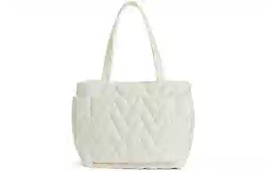 Charles & Keith Jet Black/Cream Nylon Tote