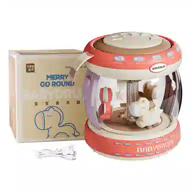 益米 手拍鼓 旋转木马音乐鼓 早教益智玩具 启蒙认知安抚