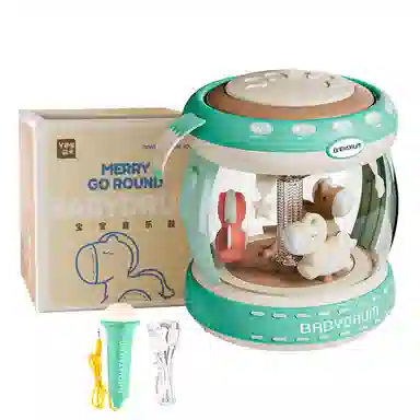 益米 手拍鼓 旋转木马音乐鼓 早教益智玩具 启蒙认知安抚