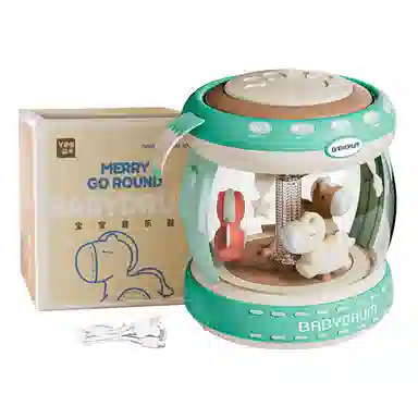 益米 手拍鼓 旋转木马音乐鼓 早教益智玩具 启蒙认知安抚