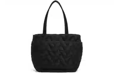 Charles & Keith Jet Black/Cream Nylon Tote