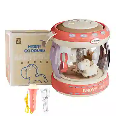 益米 手拍鼓 旋转木马音乐鼓 早教益智玩具 启蒙认知安抚