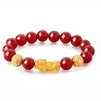 【耀眼出彩】 老凤祥 貔貅送福招财进宝#好运 新国风复古国潮转运珠小众时尚简约百搭 玛瑙 玉石手串 男女同款情侣款