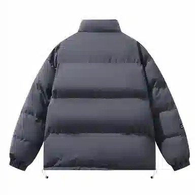 三体 不要回答系列 美式宽松保暖柔软舒适简约字母印花纯色百搭基础款防风防水防寒加厚立领开衫潮牌棉服 男女同款