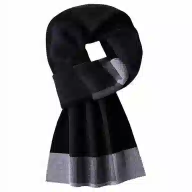 红豆 商务休闲针织英伦格子 羊毛 绒线围巾 男款