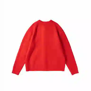 我是大卫 纯色慵懒风百搭开衫宽松套头长袖针织衫 男女同款 红色