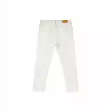 我是大卫 休闲时尚修身九分裤韩版潮牌简约百搭牛仔裤 男女同款 白色