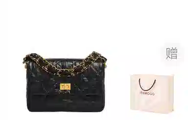 妙迪 小香风经典菱格翻盖链条包小众高级感精致简约百搭时尚上班通勤气质少女小方包 头层牛皮 宽肩带单肩斜挎包 女款 子夜黑