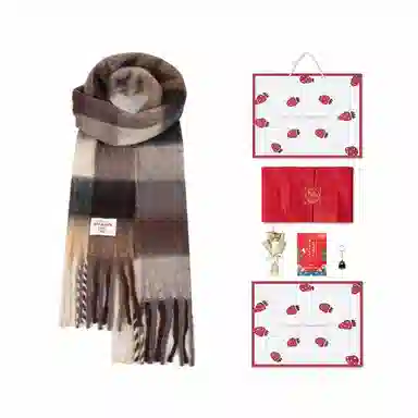 白卷 限定款马卡龙色保暖加厚 绒线围巾 女款