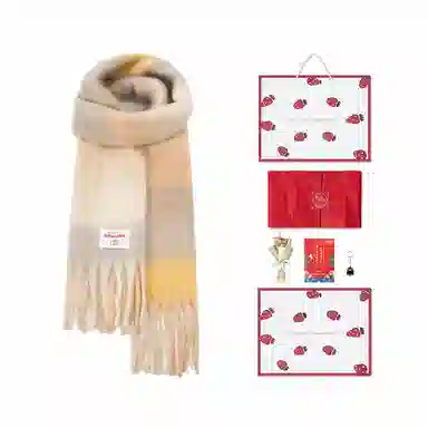 白卷 限定款马卡龙色保暖加厚 绒线围巾 女款